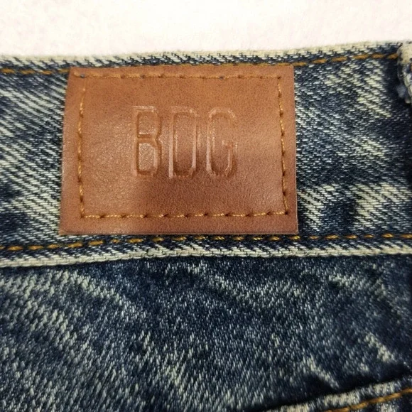 Urban Outfitters BDG Jeans Womens 29 Blue High Rise Baggy Skater Acid Distressed - Picture 6 of 12